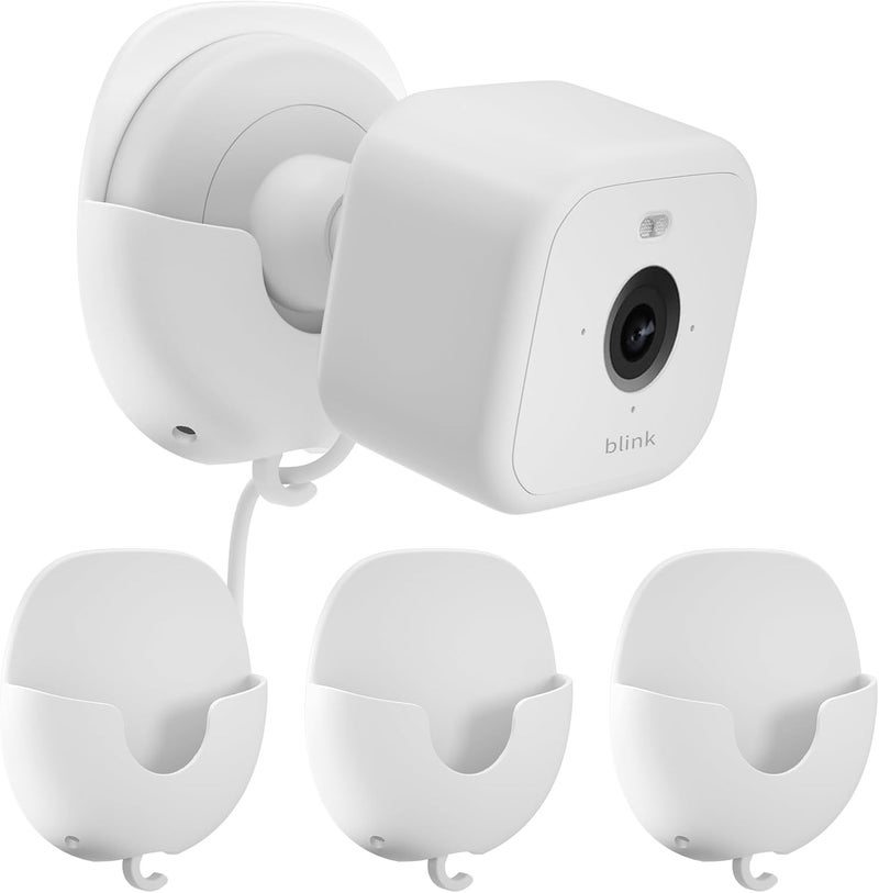 ibada Blink Wall Mount 3 Pack for Outdoor/Mini/Mini 2/Indoor Cameras, No Drill, Strong Adhesive, Damage-Free, Easy to Install (White) - Image 1